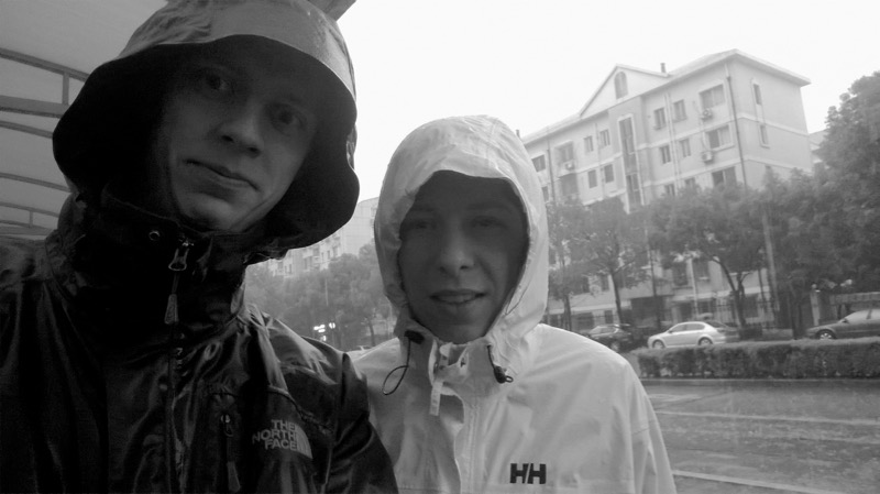 S. and E. in raincoats