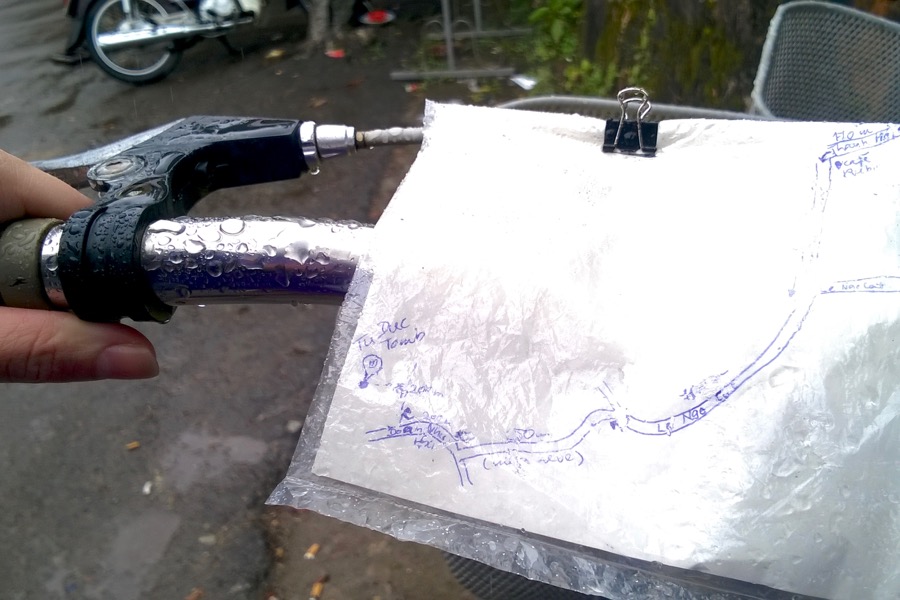 our hand-sketched map