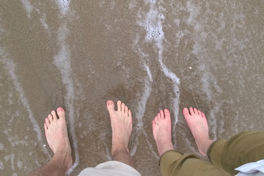 our feet in the sand