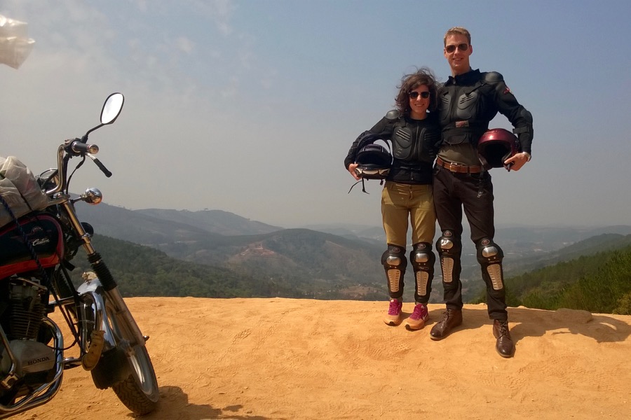 E. and S. in biking gear